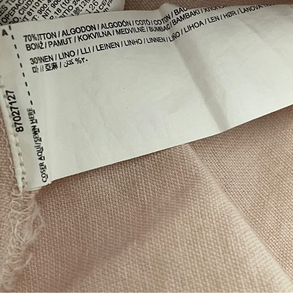 Mango Embroidered Linen Cotton Blouse Balloon  Sleeve washed pink sz med/6 - Picture 10 of 13